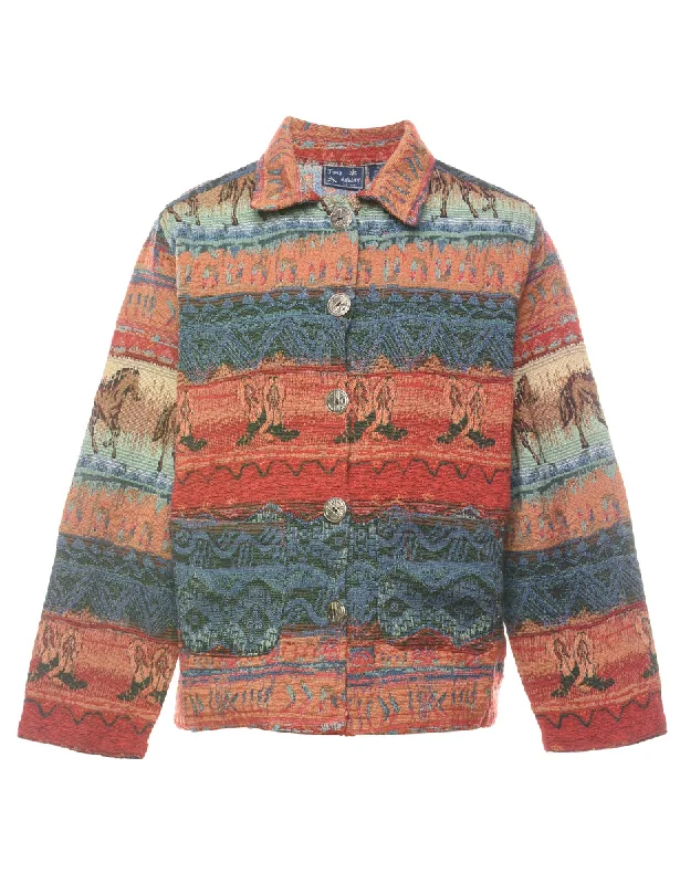 Western Multi-Colour Tapestry Jacket - L