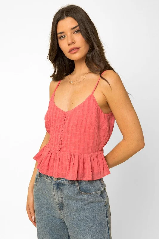 Front  Bottom Ruffle Cami Top